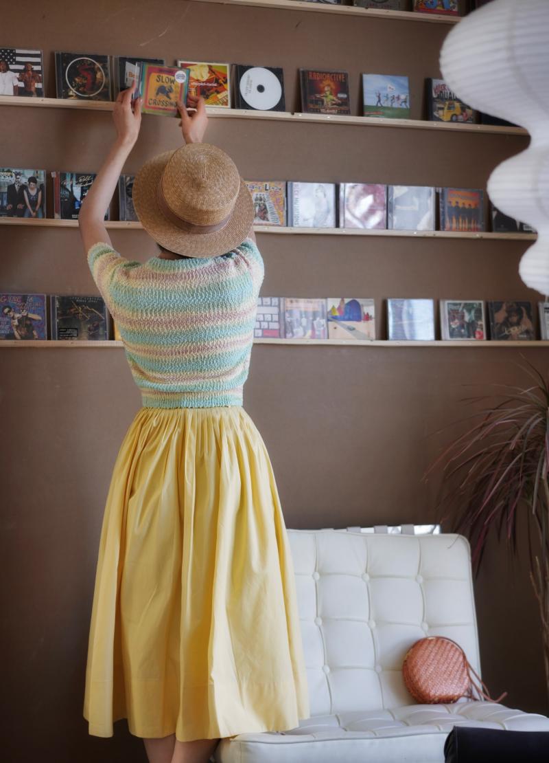 淡黄の貴婦人のヘップバーンスカート