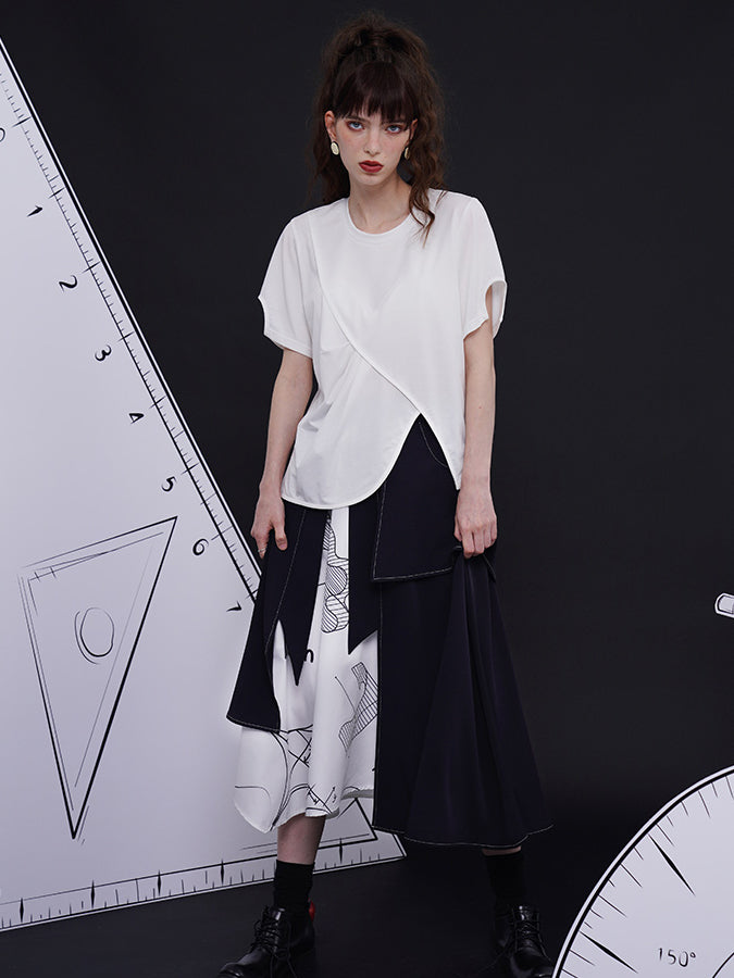 数学定理と図形のアシンメトリースカート