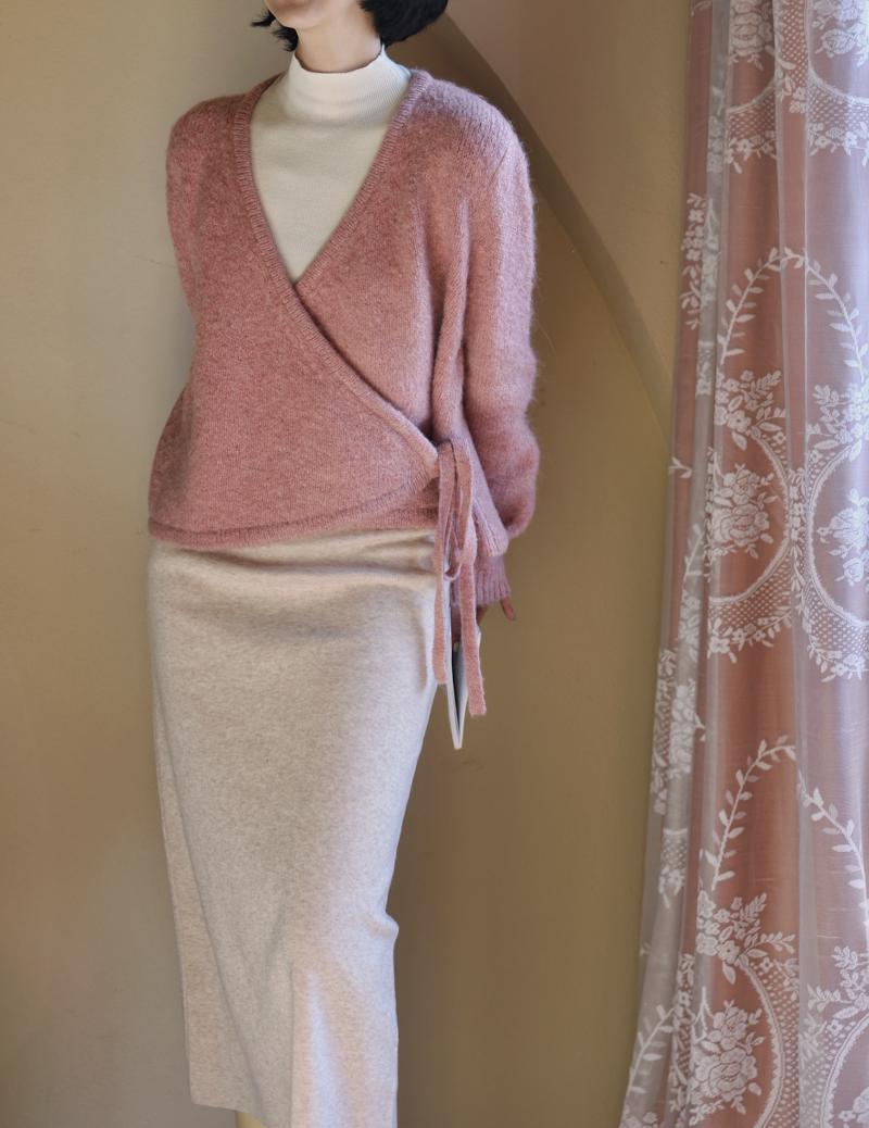 貴婦人ウールニットカーディガン
