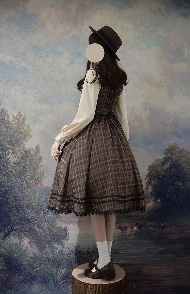 英国令嬢の格子縞ジャンパースカート
