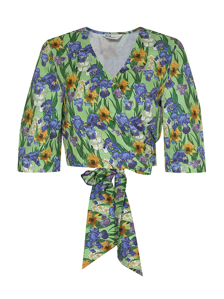 アイリスと向日葵のブラウス