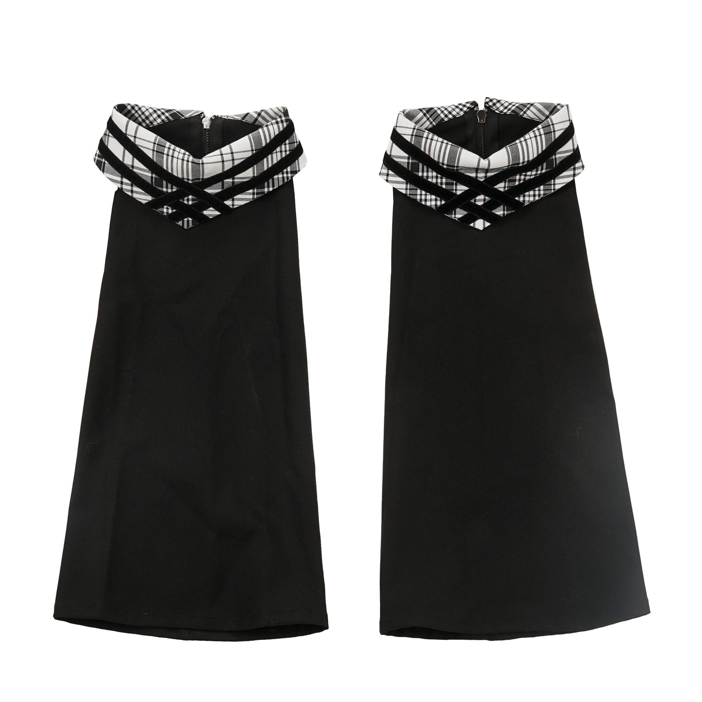 Black and White Checked Panda Print Jacket, Tops and Bottoms