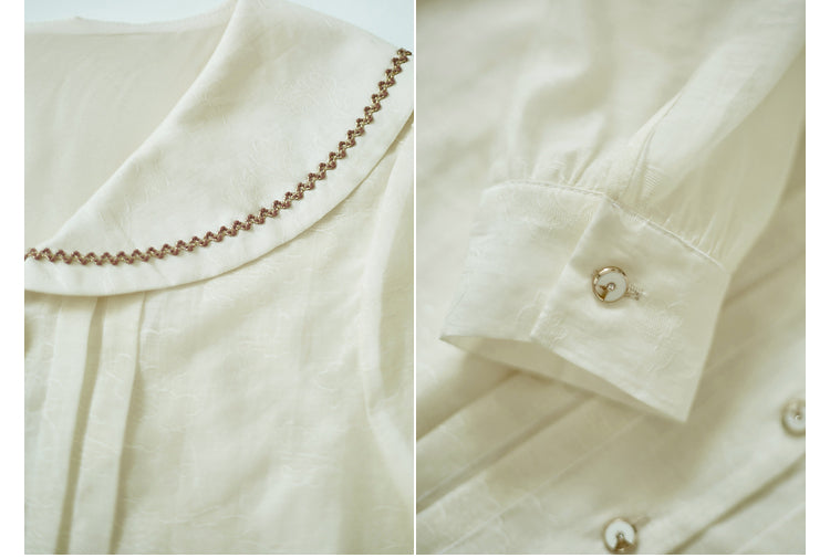 月明かりの文学クラシカルブラウス