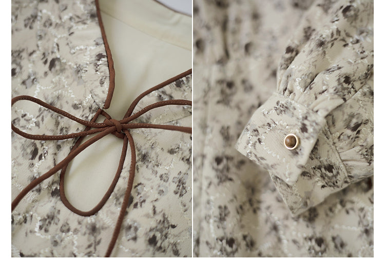 黒影の花群集チャイナワンピース