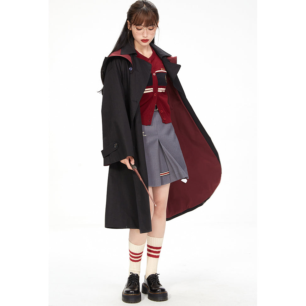 魔法学校の縞模様ニットカーディガン