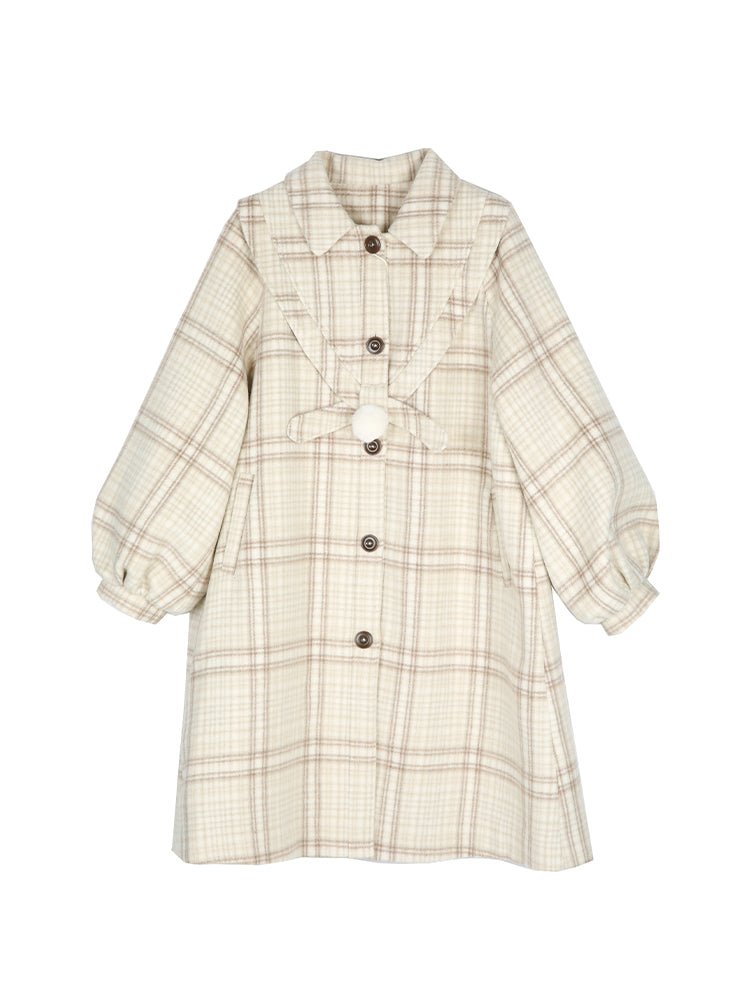 Tailored Plaid Wool Coat Design Lapel Wool Coat
