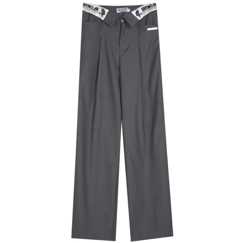 魔法学校の刺繍ワイドレッグパンツ