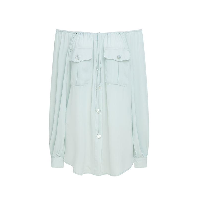 青磁の貴婦人ヴィンテージブラウス