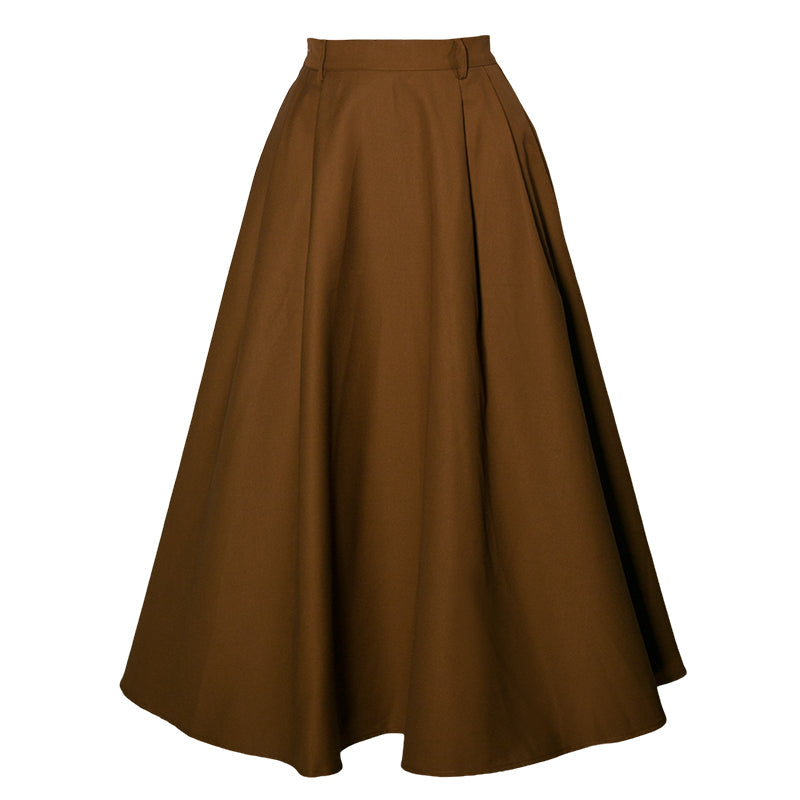 落陽の灰茶色アンブレラスカート