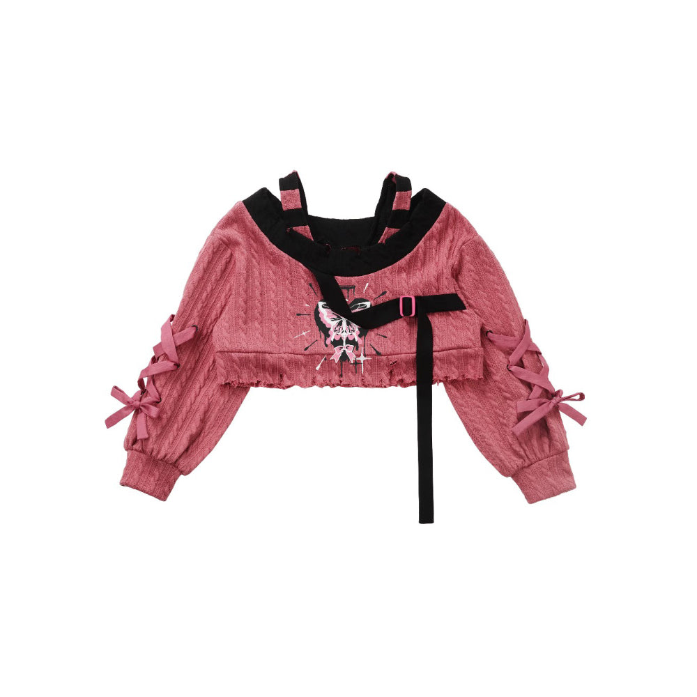 Pink Butterfly Loose Tops and Bottoms