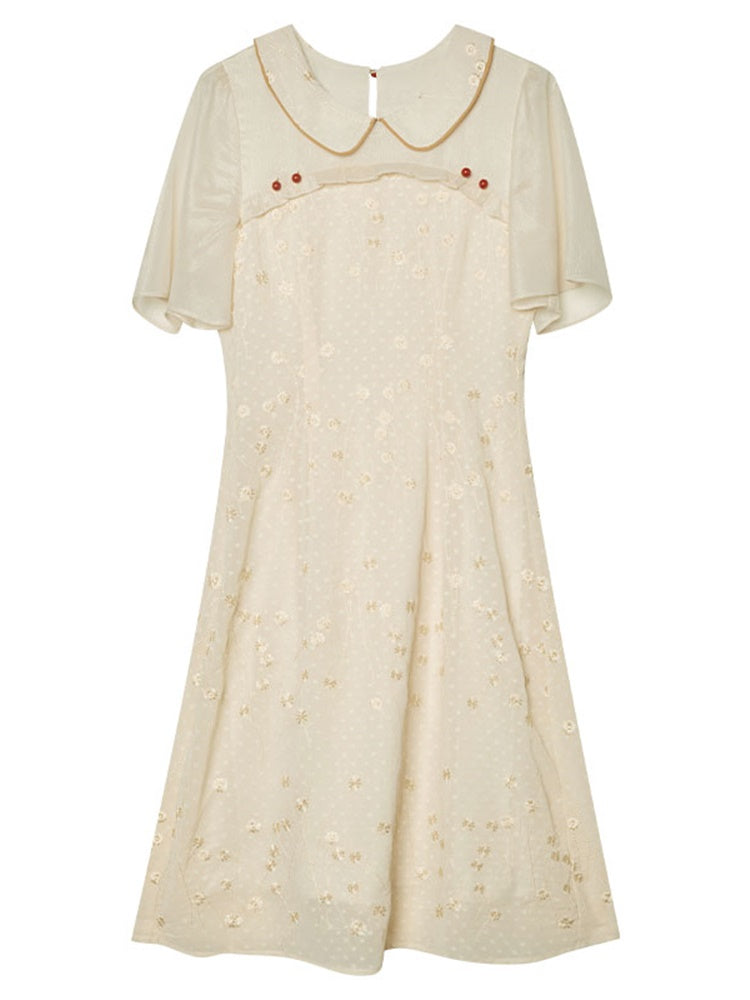 月明かりの刺繍チャイナワンピース