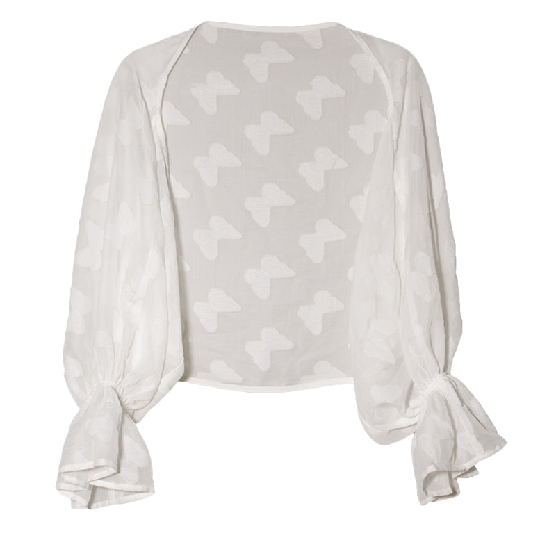 月明かりの蝶刺繍カーディガン