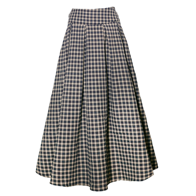 濃紺格子縞レトロアンブレラスカート