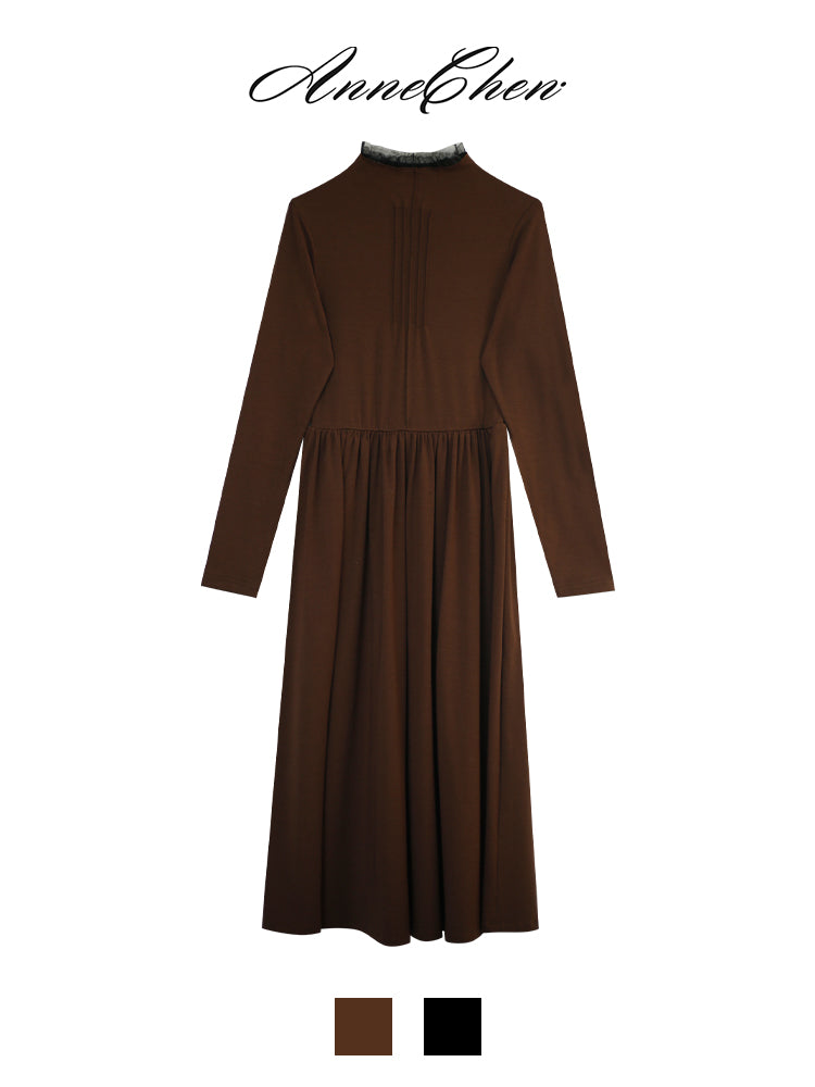 焦茶の貴婦人のエレガントワンピース