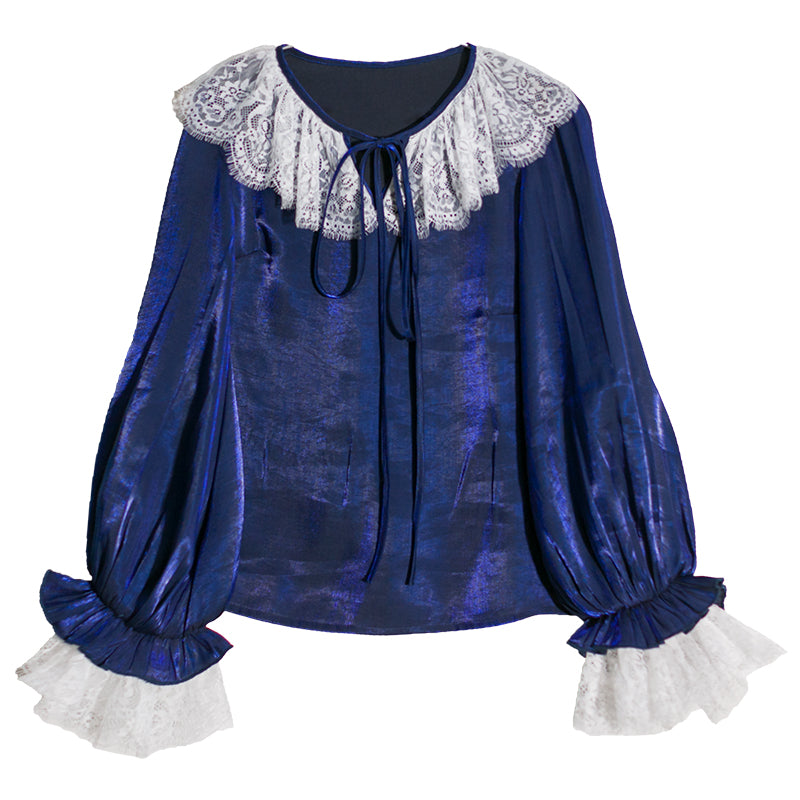 紺青の星河のレトロブラウス