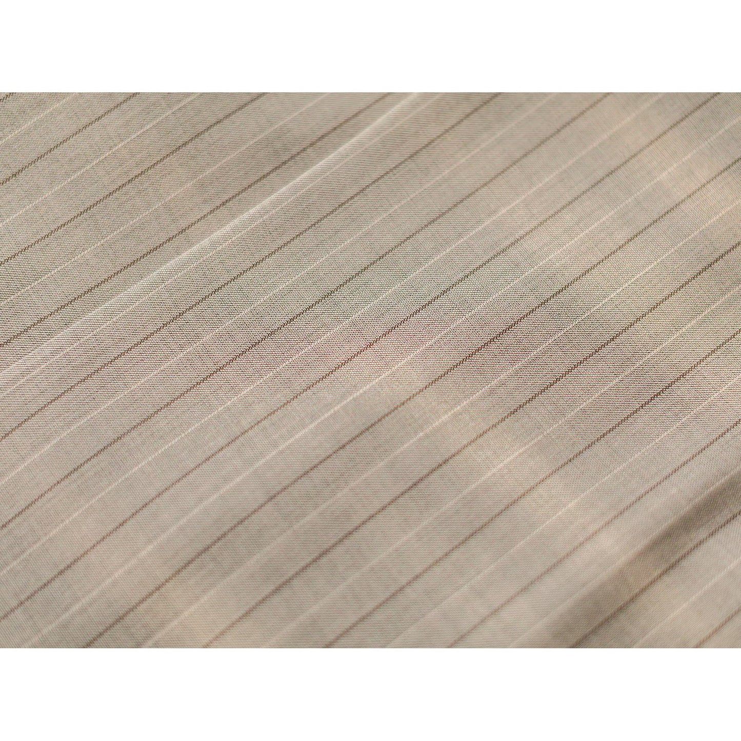 白茶の縦縞の刺繍クラシカルコートワンピース