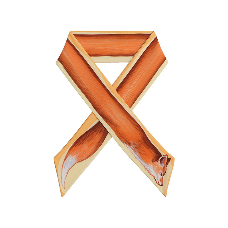 手描きの赤狐のネッカチーフ