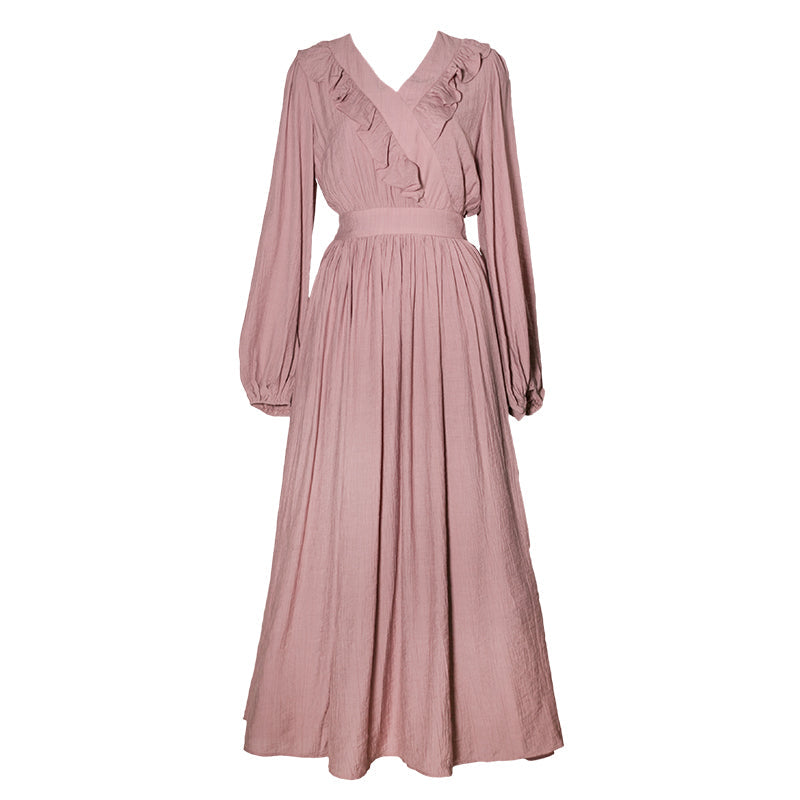 薄紅の薔薇色レトロワンピース