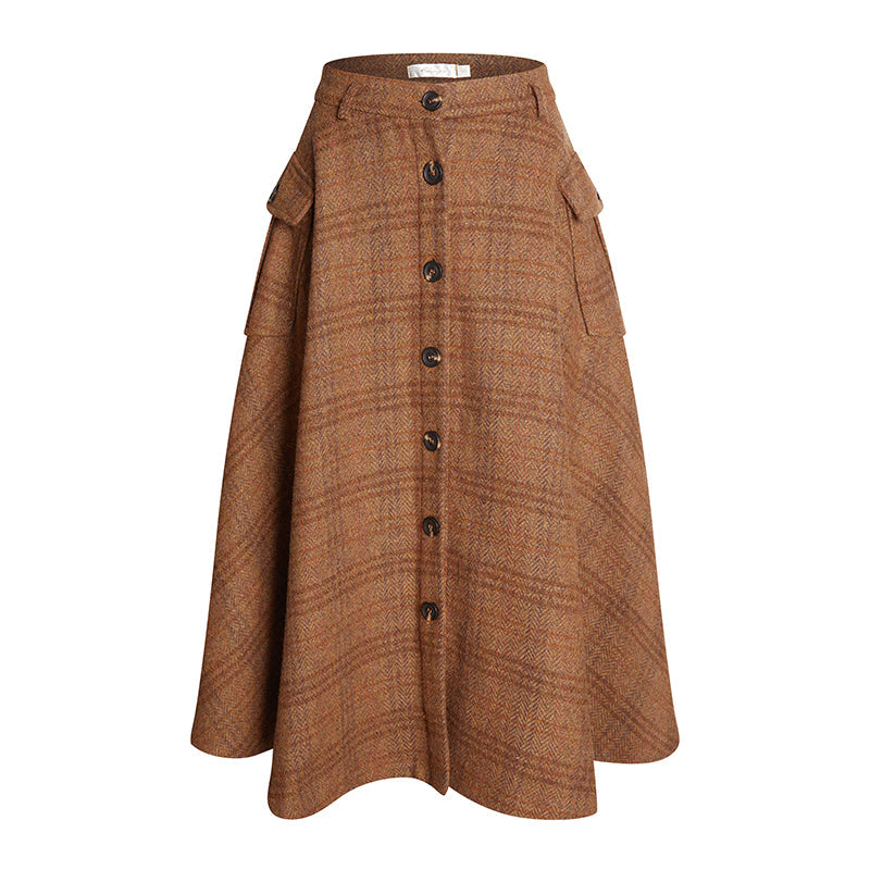 英国格子縞レトロアンブレラスカート