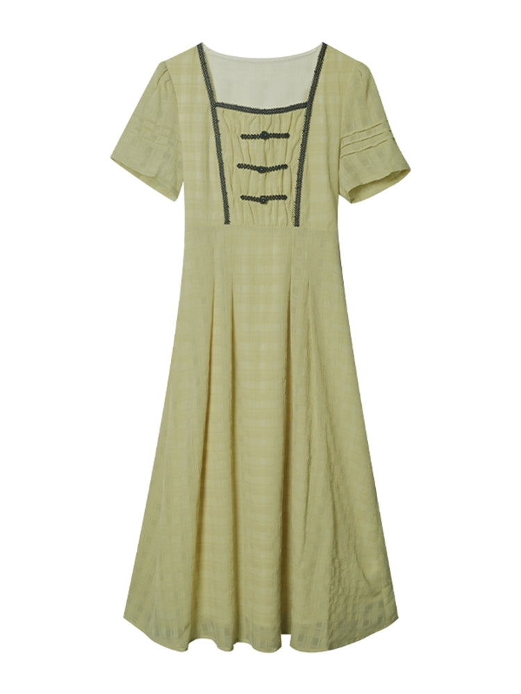 森の精が囁く刺繍レトロワンピース