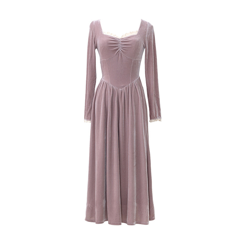 浪花鼠のお嬢様ベルベットワンピース