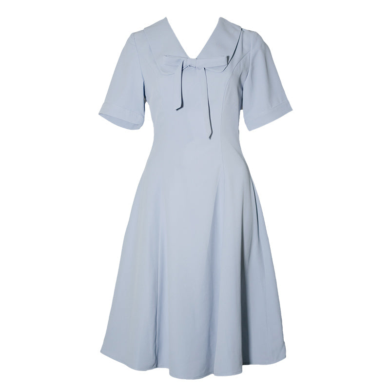 霧青の貴婦人クラシカルワンピース