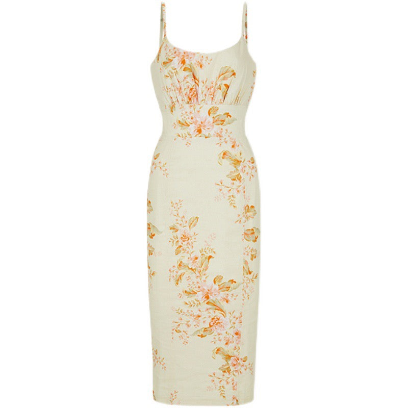 油絵の花模様キャミソールワンピース