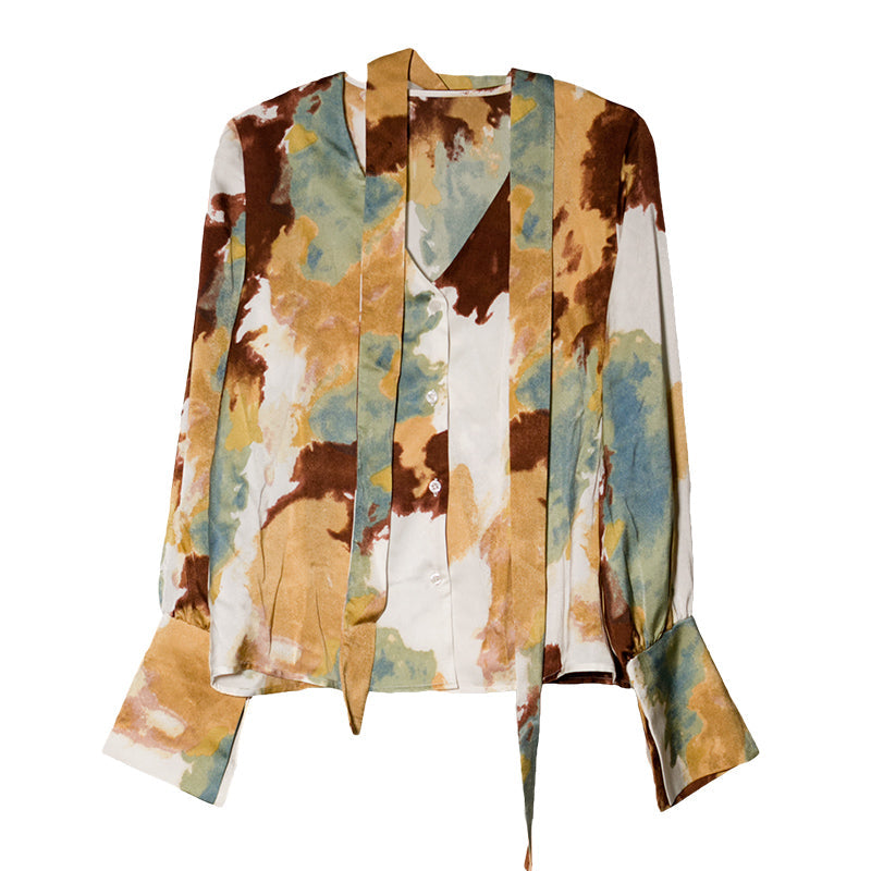 抽象絵画の油絵ブラウス