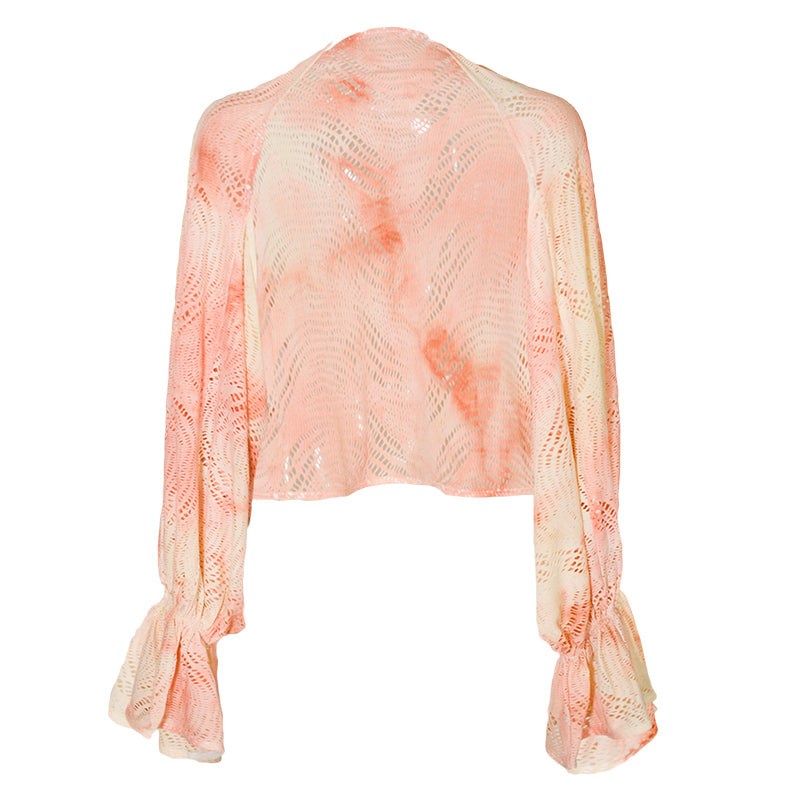 雨上がりの虹色ニットカーディガン