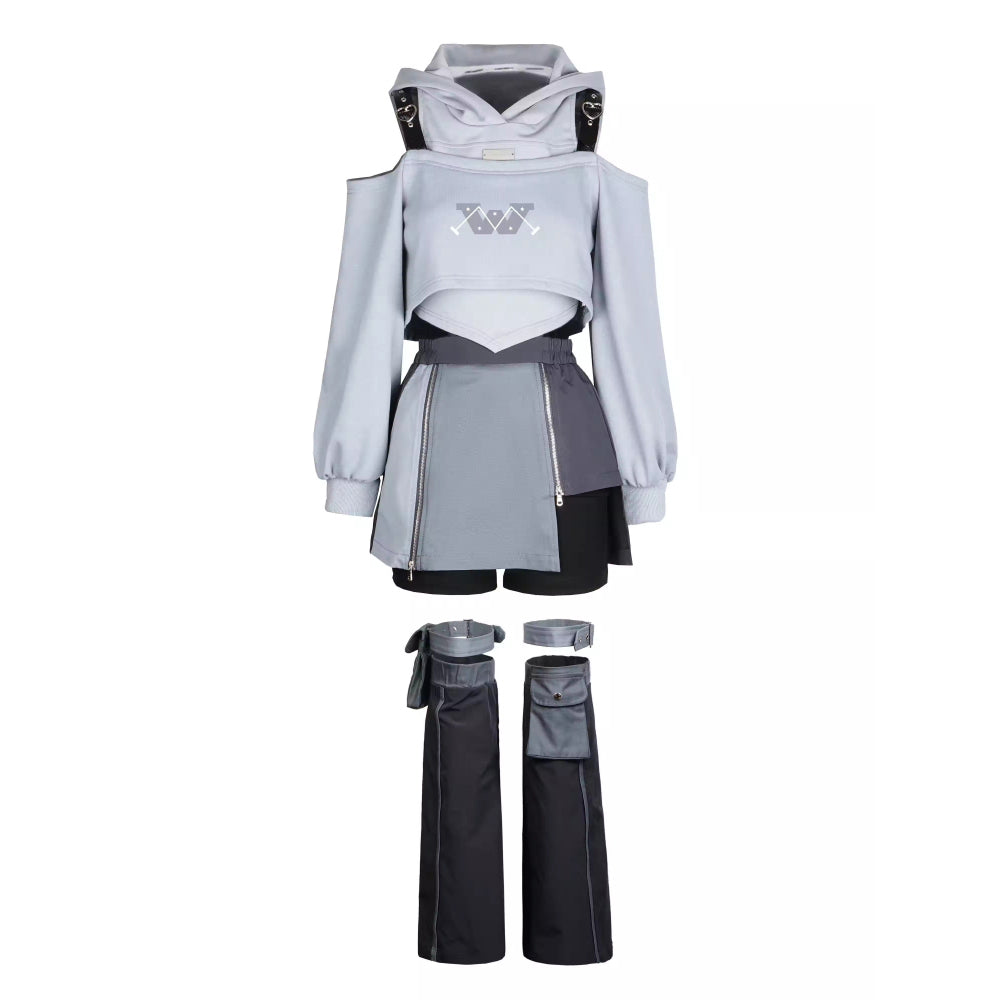 Aurora Gray Sky Blue Casual Tops and Bottoms