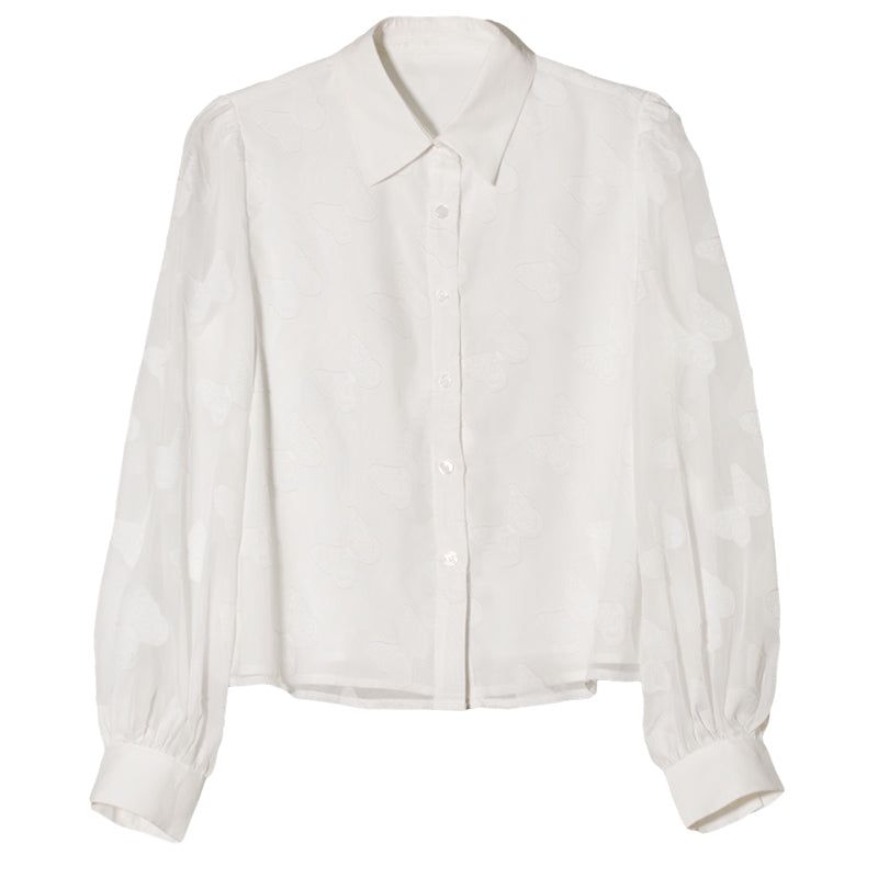 月明かりの蝶刺繍ブラウス