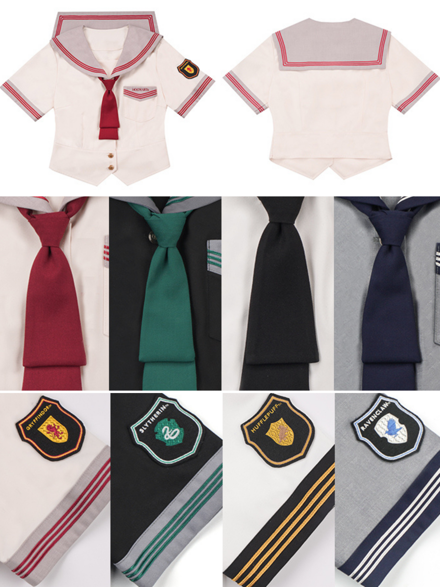 魔法学校の刺繍セーラーブラウス