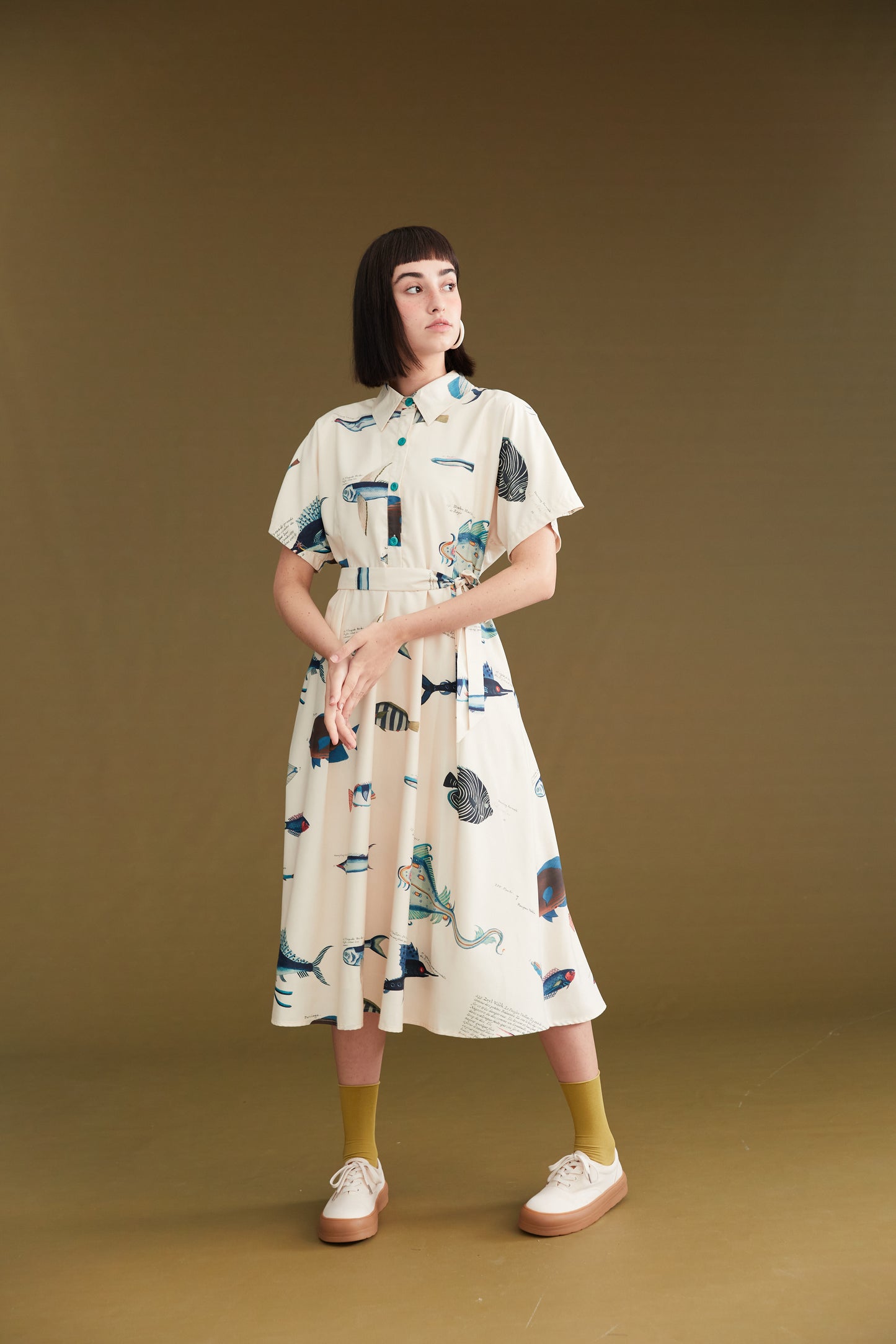 [Pre-order item: Shipped in late March] Fish picture book dress