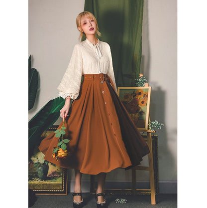 french retro skirt &amp; victorian blouse