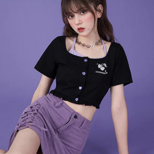 Devil Girl Camisole Docking Cropped Shirt 