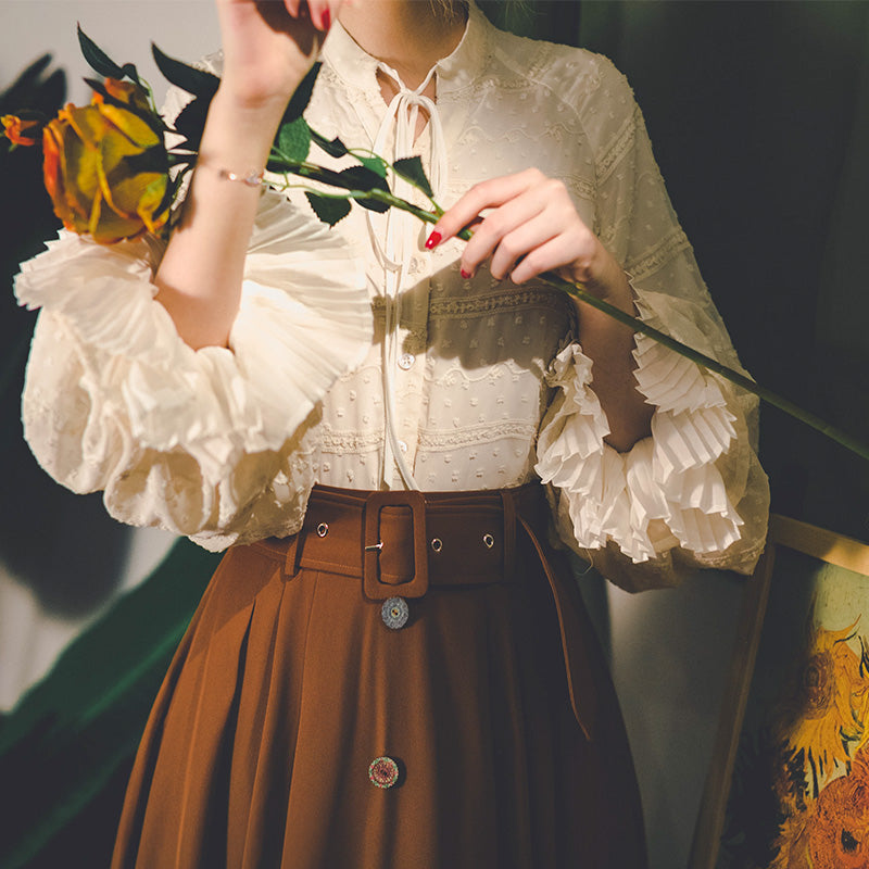 french retro skirt &amp; victorian blouse