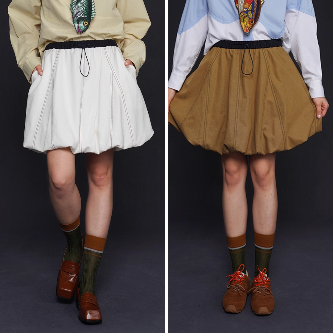 膨らむ風船のバルーンスカート