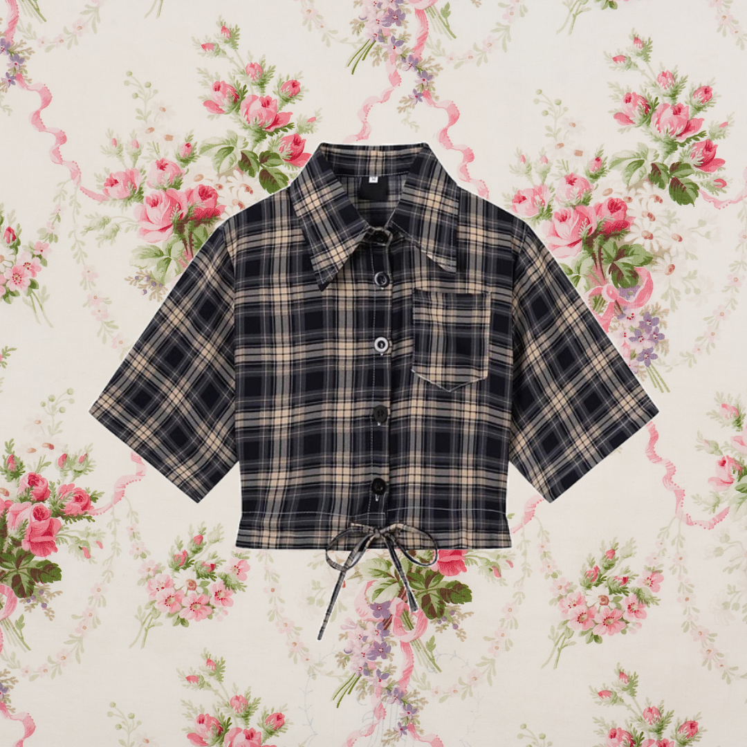 英吉利格子柄ショートシャツ