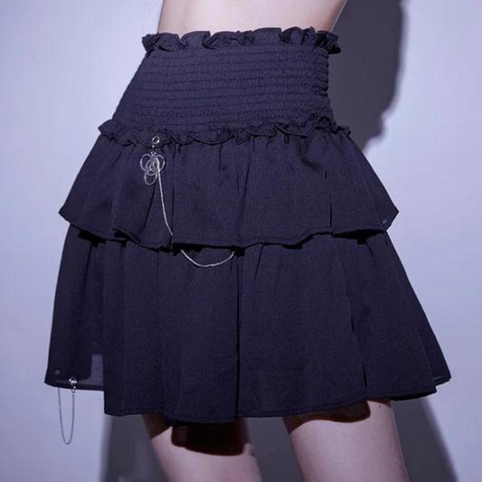 black girl high waist tiered mini skirt 