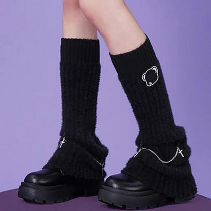 bear girl chain leg warmers 