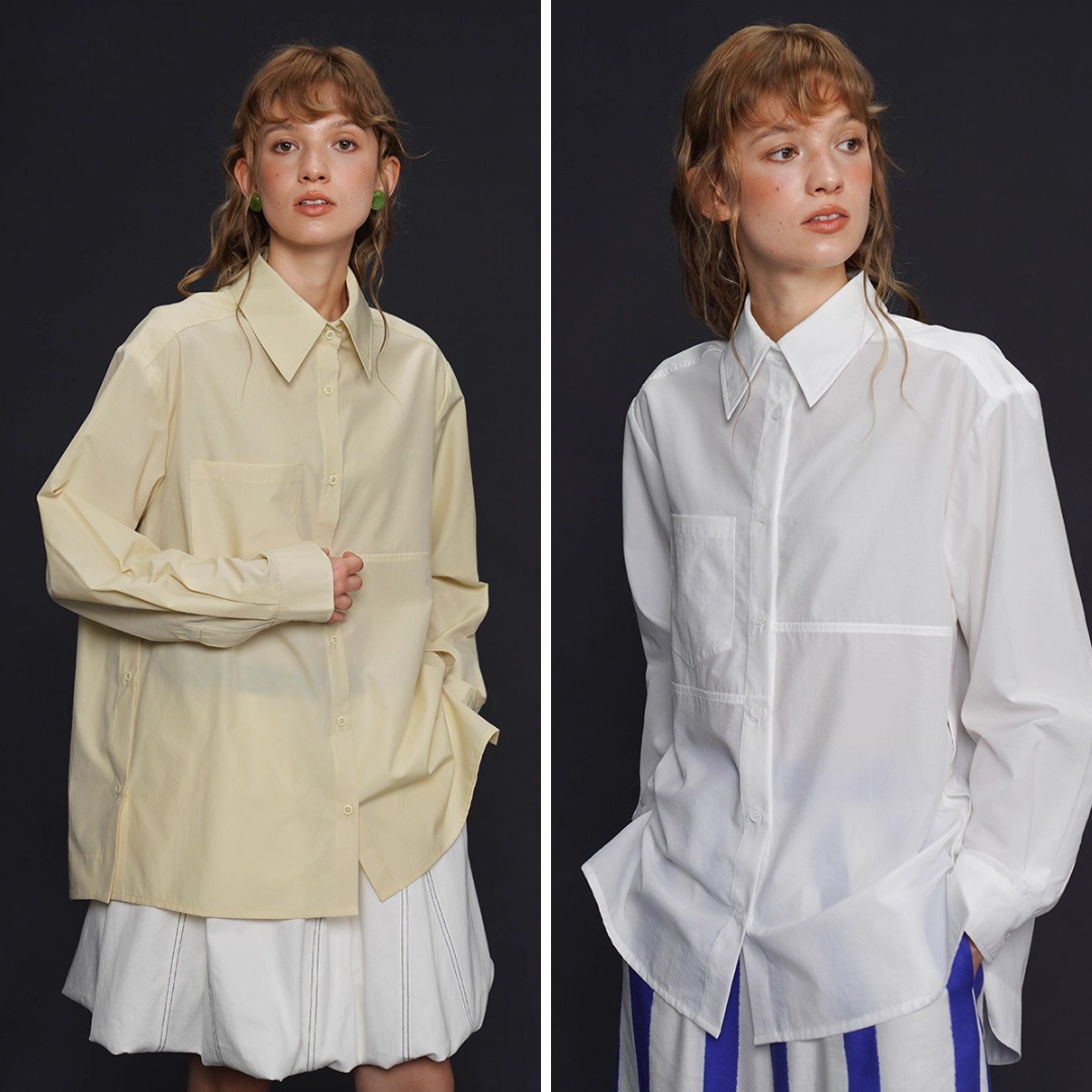 構築と余白のロングスリーブシャツ