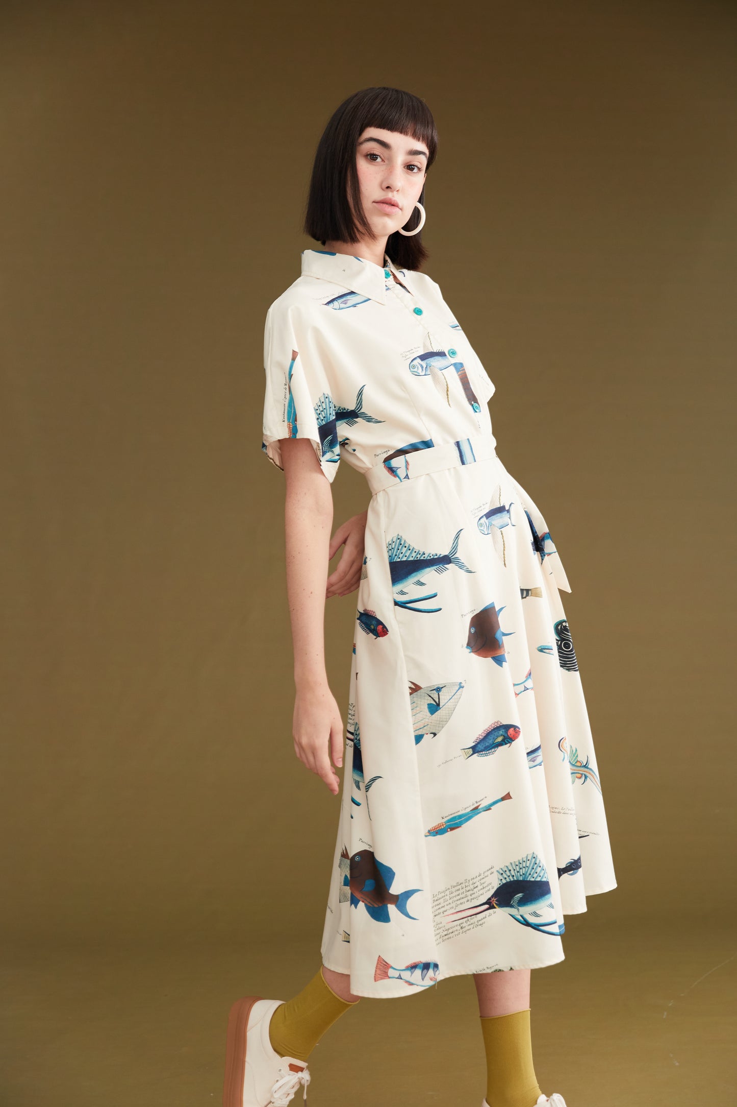 [Pre-order item: Shipped in late March] Fish picture book dress