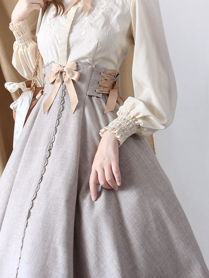 British Lady Corset Ribbon Skirt
