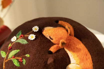 3D fox nap beret 