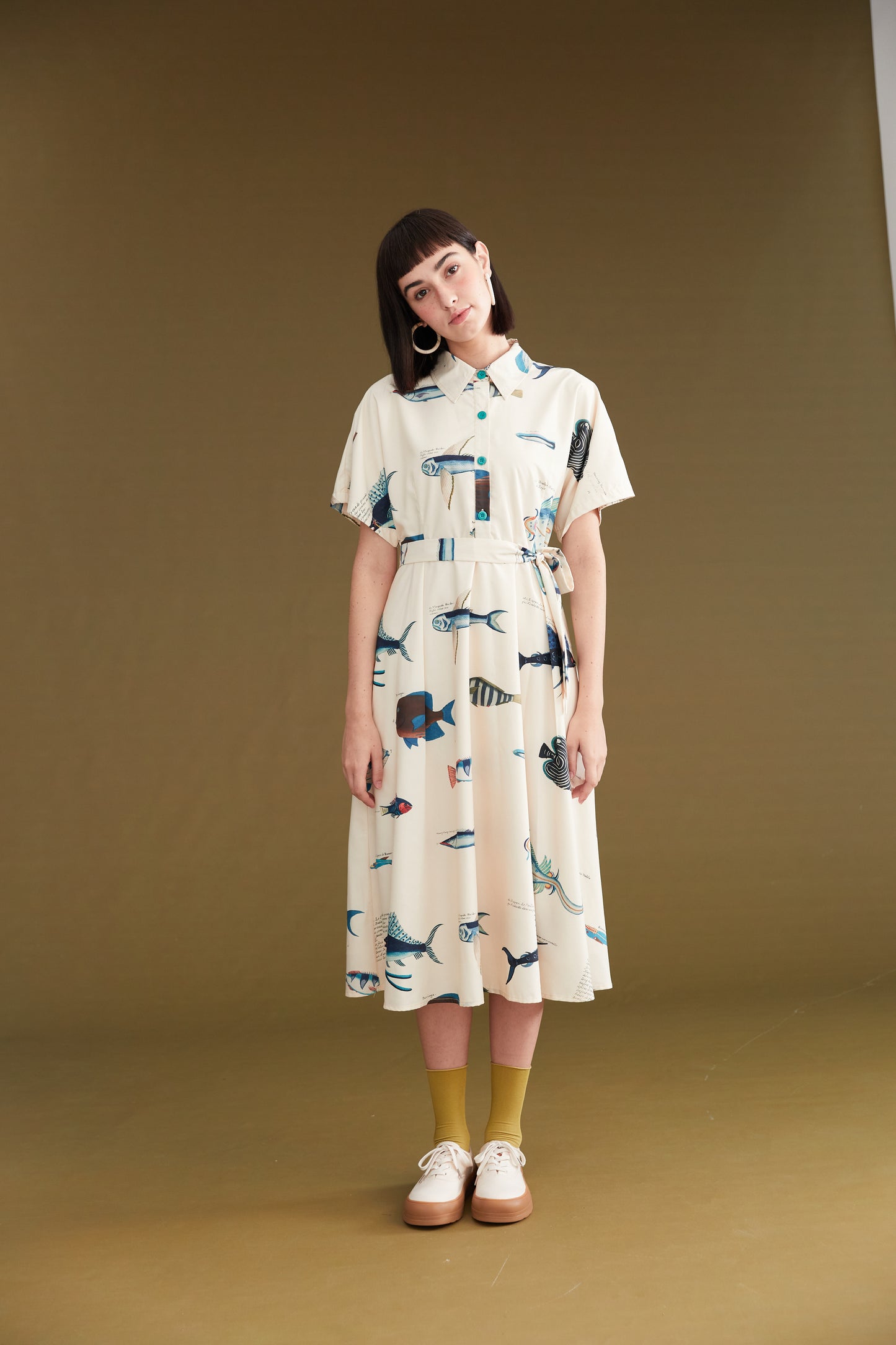 [Pre-order item: Shipped in late March] Fish picture book dress