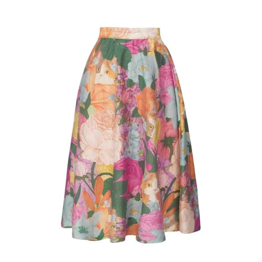 flower hide and seek cat skirt
