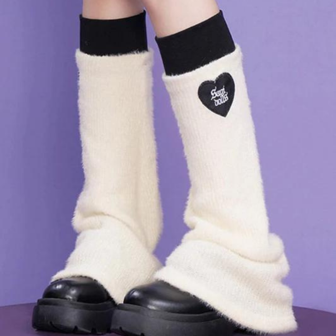 Lovely Girl Monochrome Knit Leg Warmers 