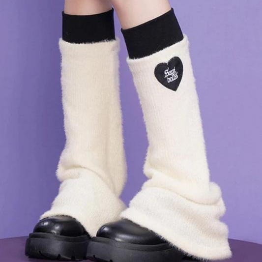 Lovely Girl Monochrome Knit Leg Warmers