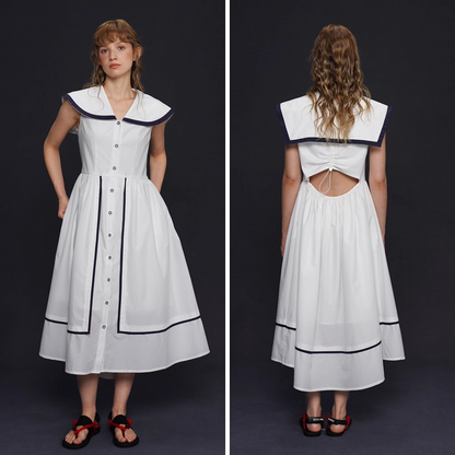 船乗り少女のセーラーワンピース