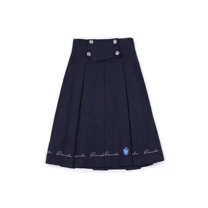 wizard school high-waisted long pleated skirt